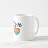 Mug Conception de chemise vectorielle Love Rainbow Hea (Devant droit)