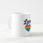 Mug Conception de chemise vectorielle Love Rainbow Hea (Devant gauche)