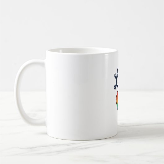 Mug Conception de chemise vectorielle Love Rainbow Hea (Gauche)
