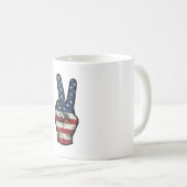 Mug Conception de chemise vectorielle main de paix pat (Devant droit)