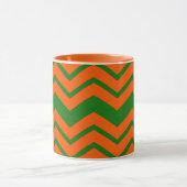 Mug Conception de chevron en zigzag vert orange (Centre)