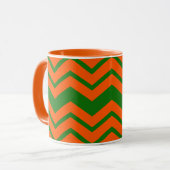 Mug Conception de chevron en zigzag vert orange (Devant gauche)