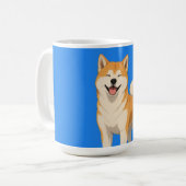Mug Conception de chien Akita heureux (Devant gauche)