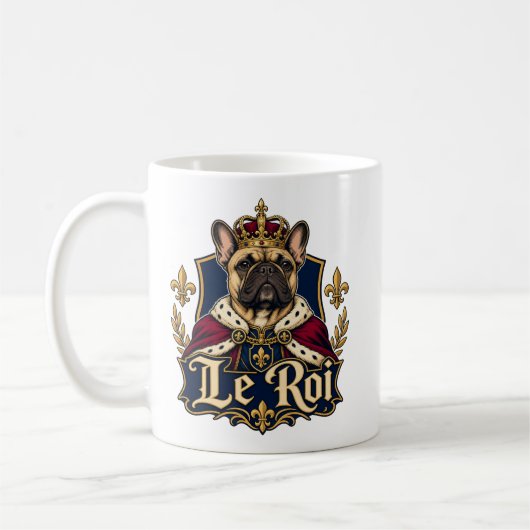 Mug Conception de chien royal roi Bouledogue français (Gauche)