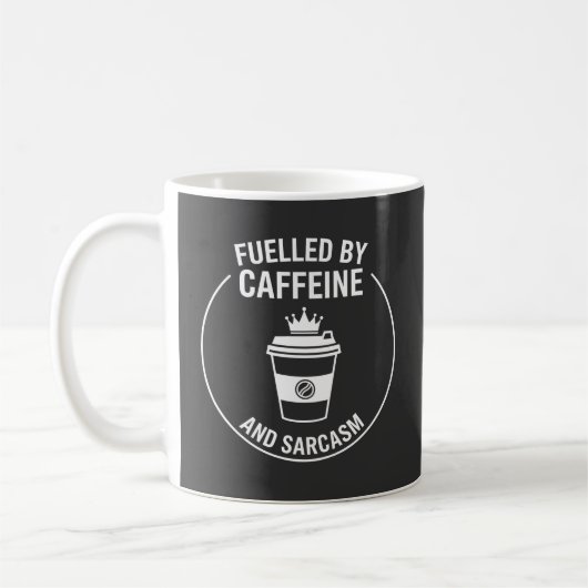 Mug Conception de citation amusante de caféine et de s (Gauche)