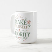 Mug Conception de citation botanique de mise en priori (Devant gauche)