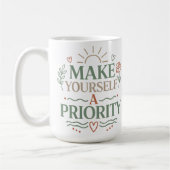 Mug Conception de citation botanique de mise en priori (Gauche)