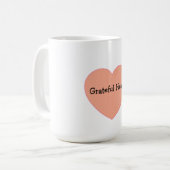 Mug Conception de citation cardiaque positive Grateful (Devant gauche)