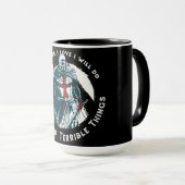 Mug Conception de citation de chevalier courageux (Devant droit)