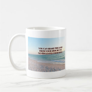 Mug Conception de citation de rivage de sable émouvant
