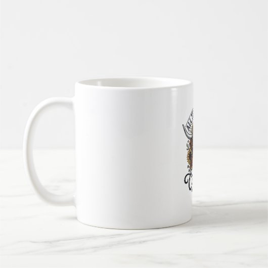 Mug Conception de citation folle florale de vache des (Gauche)