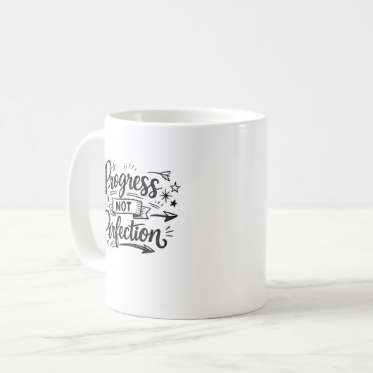 Mug Conception de citation motivationnelle de progrès (Devant gauche)