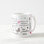 Mug Conception de citation motivationnelle féminine (Devant droit)