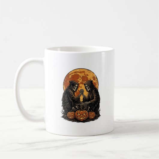 Mug Conception de citrouille de Halloween de faucheurs (Gauche)
