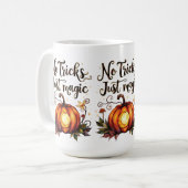 Mug Conception de citrouille d'Halloween Pas de tours, (Devant gauche)