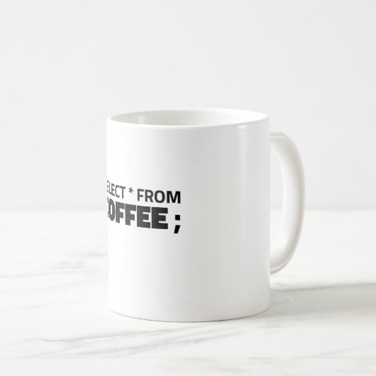 Mug Conception de code café SQL | SÉLECTIONNER LA requ (Devant droit)