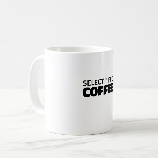 Mug Conception de code café SQL | SÉLECTIONNER LA requ (Devant gauche)