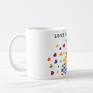 Mug Conception de cœur arc-en-ciel coloré minimaliste 