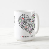 Mug Conception de cœur avec des vibrations positives u (Devant droit)