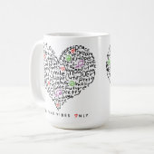 Mug Conception de cœur avec des vibrations positives u (Devant gauche)