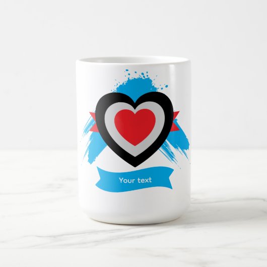 Mug Conception de cœur avec texte personnalisable modi (Centre)