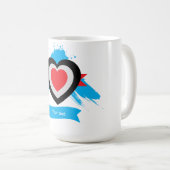 Mug Conception de cœur avec texte personnalisable modi (Devant droit)