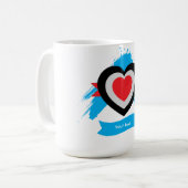 Mug Conception de cœur avec texte personnalisable modi (Devant gauche)