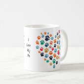 Mug Conception de cœur d'empreinte de patte amateur d' (Devant droit)