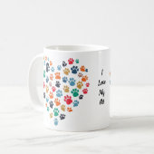 Mug Conception de cœur d'empreinte de patte amateur d' (Devant gauche)