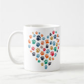 Mug Conception de cœur d'empreinte de patte amateur d' (Gauche)