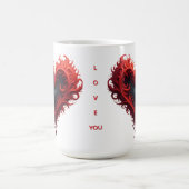 Mug Conception de cœur floral rouge avec des fleurs ép (Centre)