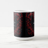 Mug Conception de cœur floral rouge avec des fleurs ép (Centre)