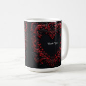 Mug Conception de cœur floral rouge avec des fleurs ép (Devant droit)