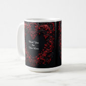 Mug Conception de cœur floral rouge avec des fleurs ép (Devant gauche)