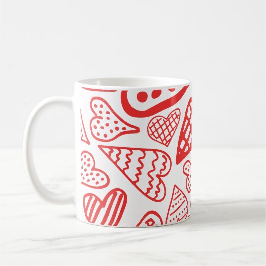 Mug "Conception de coeur tiré à la main | Whimsical et (Gauche)