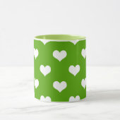 Mug Conception de coeurs adorables verts blancs (Centre)