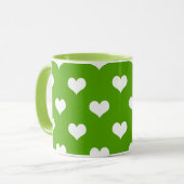 Mug Conception de coeurs adorables verts blancs (Devant gauche)