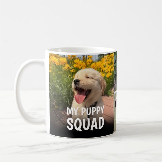 Mug Conception de collage photo de Meute de Chiots Per (Gauche)