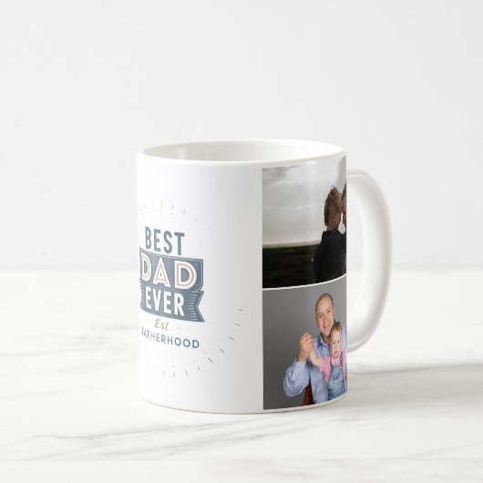 Mug Conception de collage photo de paternité Meilleur (Devant droit)