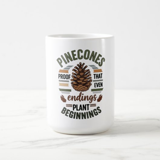 Mug Conception de cône de pin - La promesse À feuillag (Centre)