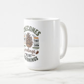 Mug Conception de cône de pin - La promesse À feuillag (Devant droit)