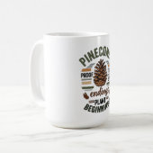 Mug Conception de cône de pin - La promesse À feuillag (Devant gauche)