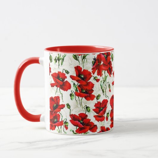 Mug Conception de coquelicot rouge (Gauche)
