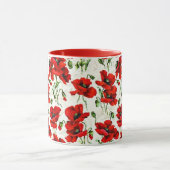 Mug Conception de coquelicot rouge (Centre)