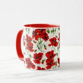 Mug Conception de coquelicot rouge (Devant gauche)