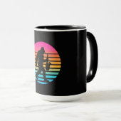 Mug Conception de coucher de soleil rétro au saxophone (Devant droit)