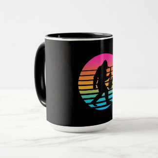 Mug Conception de coucher de soleil rétro au saxophone