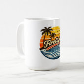Mug Conception de coucher de soleil rétro pour pompier (Devant gauche)