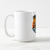 Mug Conception de coucher de soleil rétro pour pompier (Gauche)