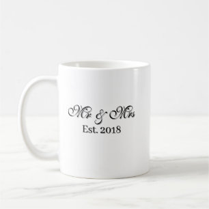 Mug Conception de couple personnalisée M. & Mme Année